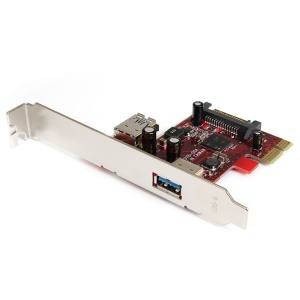 StarTech.com 2 port PCI Express SuperSpeed USB 3.0 Card with UASP Support - 1 Internal 1 External PEXUSB3S11