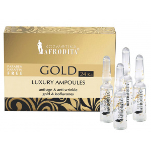 Cosmetica Afrodita Gold 24 Luxury fiole cu aur 5 x 1,5 ml