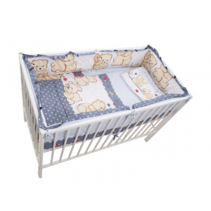 MyKids Lenjerie Teddy Friends Gri 4+1 piese M1 140x70