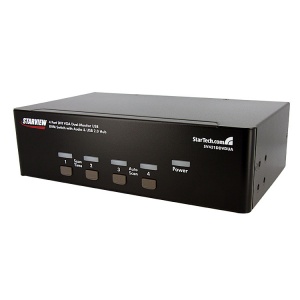 StarTech.com 4 Port DVI VGA Dual Monitor KVM Switch USB with Audio & USB 2.0 Hub SV431DDVDUA
