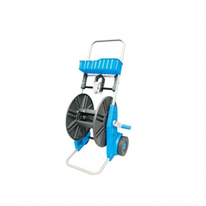 Aquacraft Tambur derulator pentru furtun gradina Premium 990051, lungime maxima 50 m, cadru metalic, roti transport
