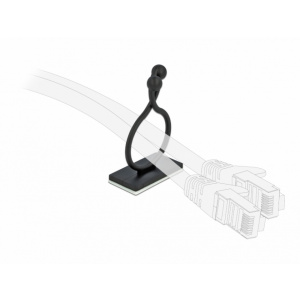 Delock Set 10 bucati suport cu adeziv pentru cablu Negru 60176