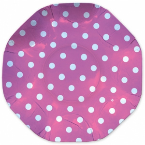 Big Party Platou Rotund 32 cm Pois Fuxia BP61656
