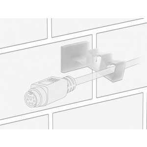 Delock Set 10 bucati suport cu adeziv cu 2 sloturi pentru cablu 60177