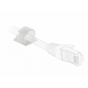 Delock Set 10 bucati suport cu adeziv/surub pentru cablu flat/plat 60178
