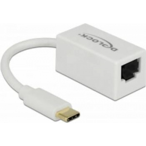 Delock RJ45 - USB Type-C Alb