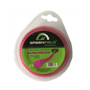 Green Field Fir din nailon pătrat răsucit pentru motocoase 2.4mm