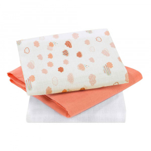 Clevamama Set 3 paturici de muselina coral