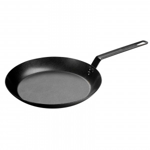 Lodge Tigaie adanca rotunda din otel carbon cu maner asezonata 30 cm L-CRS12