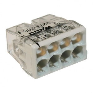 Wago Set 10 conectori cu fixare prin impingere, 8 conductoare 2,5mm2 24A 2273-208