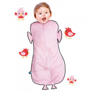 Wallaboo Sac de dormit Fun Animal 2in1 chicky -0-3 luni, Pink