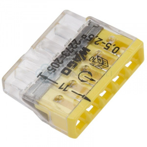 Wago Set 10 conectori cu fixare prin impingere 5 conductoare 2,5mm2 24A 2273-205