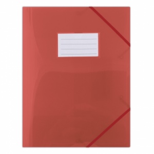 Donau Mapa plastic cu elastic pe colturi, cu eticheta, 480 microni - rosu transparent DN-8568001PL-04