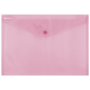 Donau Mapa PP protectie documente A4 landscape, inchidere cu capsa, 12/set - rosu transparent DN-8544001PL-04