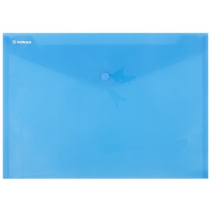 Donau Mapa PP protectie documente A4 landscape, inchidere cu capsa, 12/set - albastru transparent DN-8544001PL-10