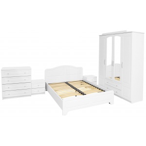 Spectral Mobila Sara cu pat 160x200 cm, Alb / MDF Alb