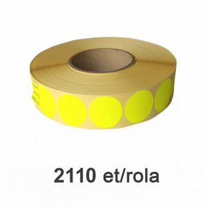 Raflatac-Budaval Role de etichete semilucioase rotunde galbene 17mm, 2110 et./rola - 17X17X2110-SGP-R-YELP