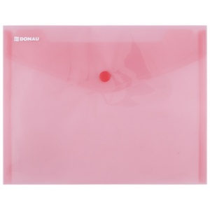Donau Mapa PP protectie documente A5 landscape, inchidere cu capsa, 10/set - rosu transparent DN-8547001PL-04