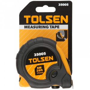TOLSEN Ruleta 8 m x 25 mm, 3 butoane de oprire 35005