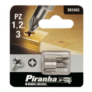 Black&Decker X61043 - Set 3 buc - Cap surubelnita PZ1. 2. 3x25mm