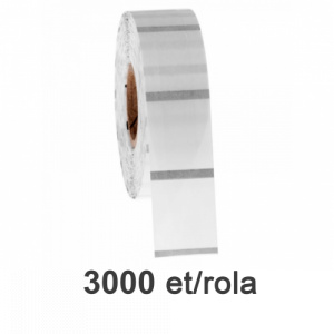 Raflatac-Budaval Role de etichete plastic transparente 58x43mm, 3000 et./rola - 58X43X3000-PET-BM