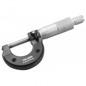 TOLSEN Micrometru 0 - 25 mm, cadru cromat 35055