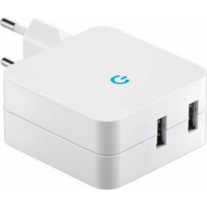 Goobay 220V 2xUSB 4.2A alb