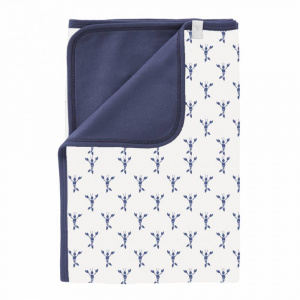 Fresk Paturica din bumbac organic Lobster indigo blue 80x100 cm