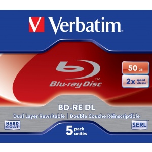 Verbatim Blank BD-RE DL, 50GB, 2x - 5 pack (43760)