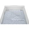 BabyNeeds 3 piese 140x70 cm, Alb cu stelute albastre