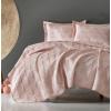 CottonBox Set de lux cuvertura jacquard 240x250cm + 2 fete perna 50x70cm, Sara - Powder