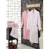 CottonBox Set matrimonial 2 halate baie +4 prosoape, Alb/Roz