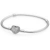 Pandora Brățară din argint Inimă cu cristale clare 590727CZ 19 cm
