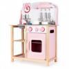 EcoToys Bucatarie din lemn cu sunete + accesorii - roz