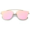 zeroUV MIRRORED LENS HORNED RIM MIRROR