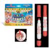 Carioca Set 12 markere lavabile, cu 12 stampile diverse forme, cutie carton, Stamp markers