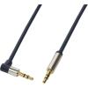 LogiLink Jack 3.5 mm Male - Jack 3.5 mm Male, conector 90 grade, 1m, albastru CA11100