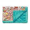 BabyOno Paturica dubla microfibra cu buline 75x100 turquoise pisicute