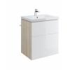 Cersanit Dulap Smart pentru lavoar Como 60 cm, frasin si alb lucios S568-018