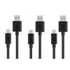 Unitek USB 2.0 - microUSB cablu setat; 3x 0,3m; Y-C4008BK