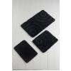 Chilai Home Set 3 covorase baie, Alessia Home, Alaçatı - Wave - Black