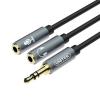 Unitek miniJack 3,5mm (M) - 2x 3,5mm (F); Y-C9008AGY