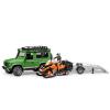 Bruder Land Rover Defender cu snowmobil si sofer 02594