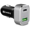 Sandberg Incarcator auto, 1x USB-C + 1x USB 3.0, 3A, Black-Silver