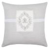 Stof Perna gri cu broderie si dantela 40x40 cmCharmille