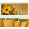 Clock Art Set 3 tablouri cu ceas Yellow
