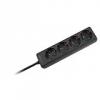Kemot Prelungitor 3x1.5mm² - 4 prize / 1.5m / negru URZ3072-1.5