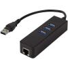 LogiLink USB 3.0 type A to gigabit adapter to 1x RJ45 and 3x USB 3.0 type A UA0173A