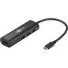 Goobay Adaptor USB C tata la 4x USB 3.0 A mama negru