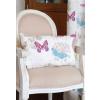 Stof Perna decorativa Fluturi multicolori alba patrata